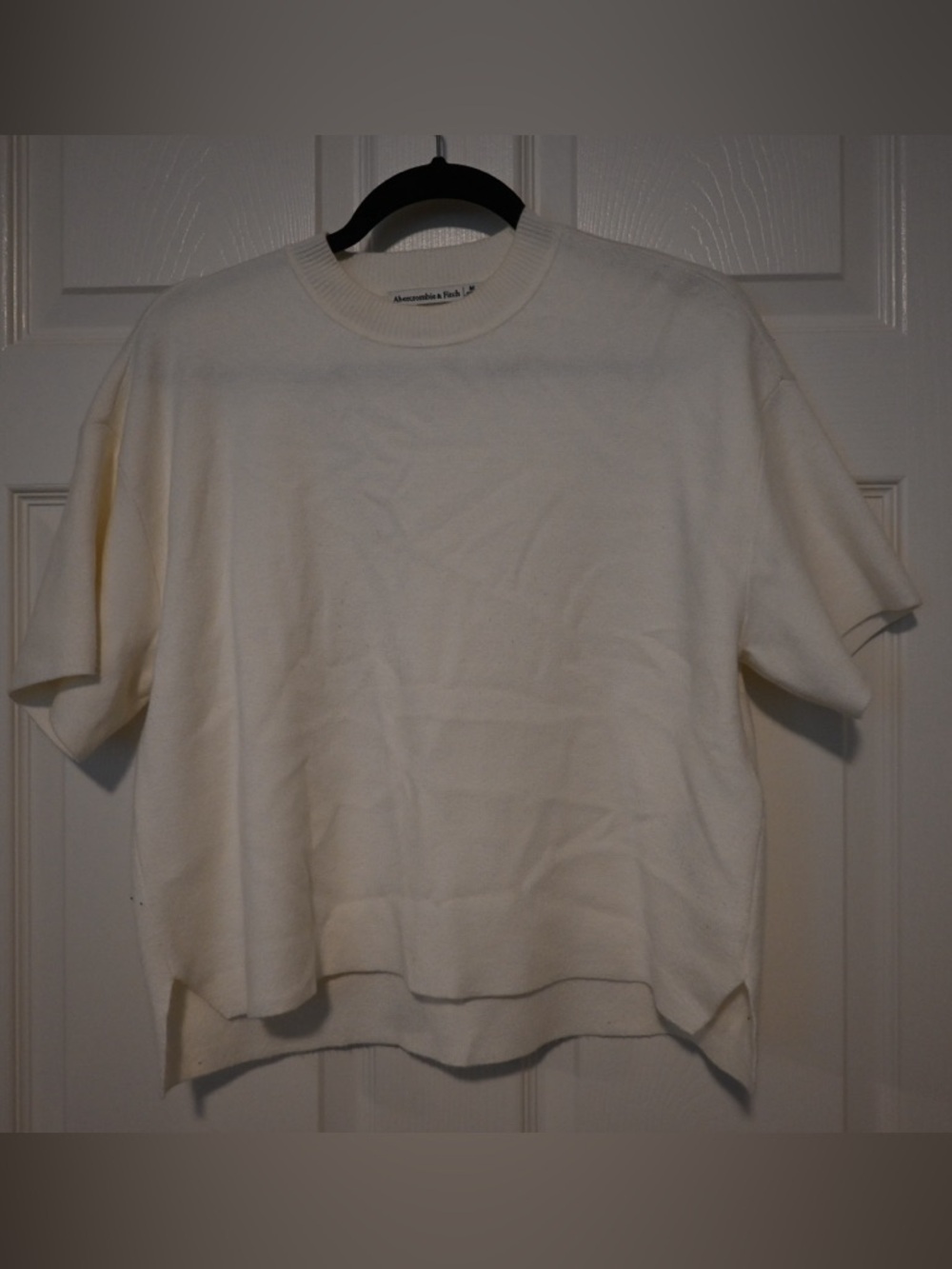 Abercrombie & Fitch Off-White Short-Sleeve Knit Tee